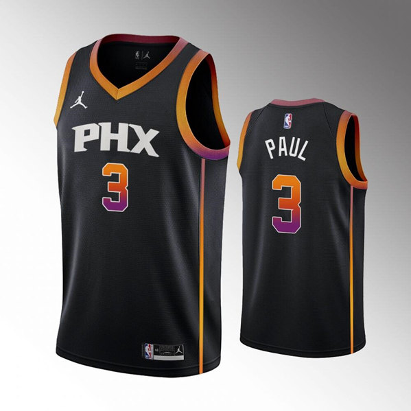 Men's Phoenix Suns #3 Chris Paul Balck Stitched Basketball Jersey Men's Phoenix Suns #3 Chris Paul Balck Stitched Basketball Jersey
